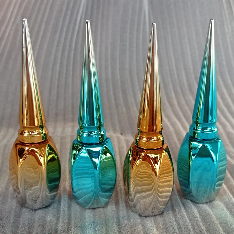 Новые Стеклянные бутылочки для Геля для ногтей объемом 15 мл, бутылочки для лака для ногтей, Упаковка масла для красоты ногтей, Контейнеры для Геля для ногтей Золотисто-синего цвета