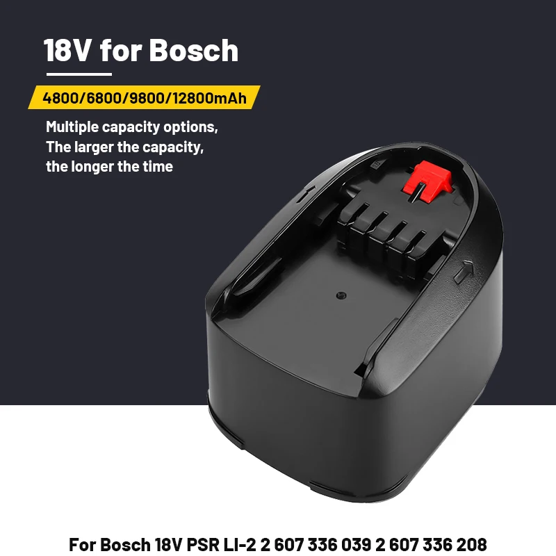 Новый литий-ионный аккумулятор Bosch 18V 12.8Ah PBA PSB PSR PST Bosch для инструментов для дома и сада (только для типа C) AL1830CV AL1810CV AL1815CV
