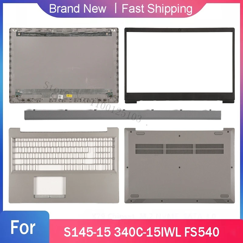 Новый Нижний чехол Для ноутбука Lenovo S145-15 340C-15IWL FS540 с ЖК-дисплеем, Задняя крышка, Передняя панель, Шарнирная крышка, Подставка для рук, Серебристый Корпус A B C D