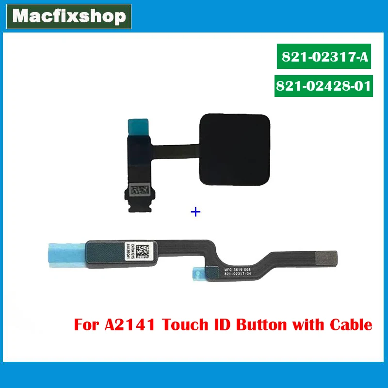 Оригинальная кнопка питания A2141 Touch ID + кабель 2019 821-02428-01 Для Macbook Pro 16 