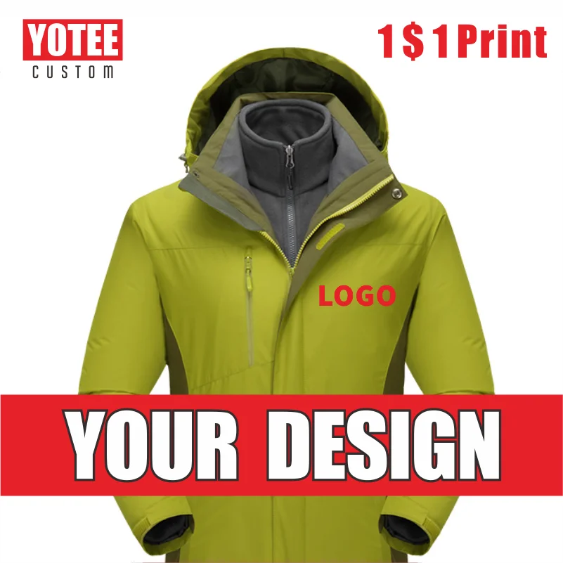 Осенне-зимняя толстая ветрозащитная уличная куртка YOTEE с персональным логотипом группы компаний, мужская и женская уличная куртка на заказ