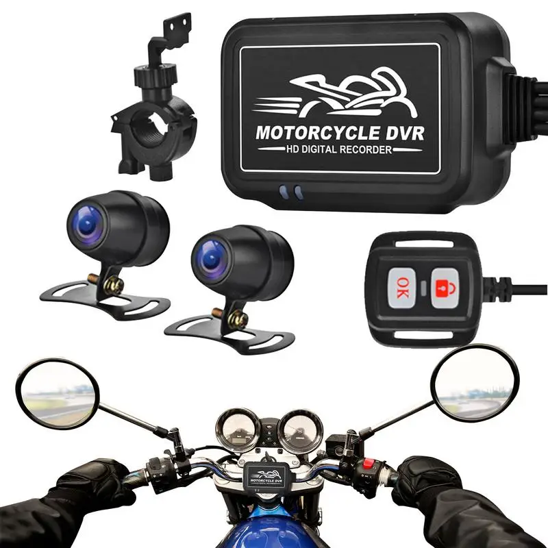 Передняя И Задняя Камера Мотоциклетный Видеорегистратор Универсальная Камера 150 Градусов Широкоугольный Двухканальный 1080P Full HD Вождение Мотоцикла