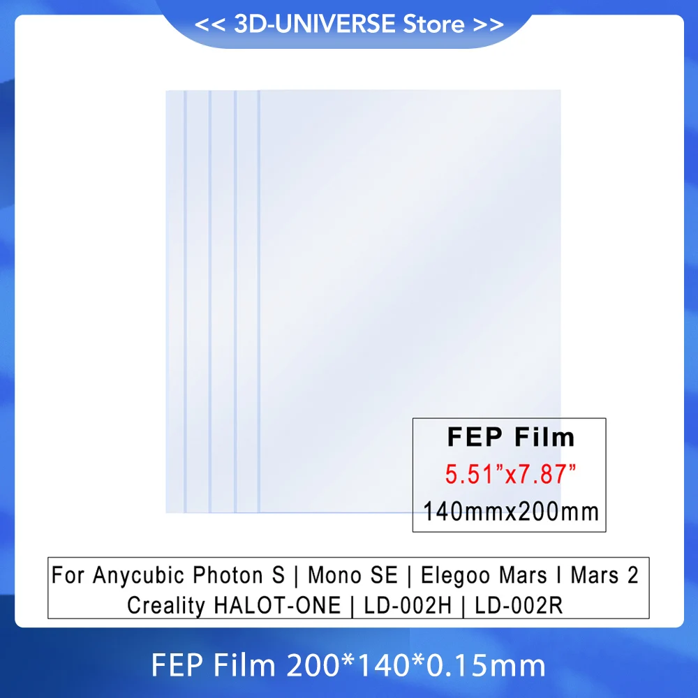 Пленка FEP 5,5 Дюйма 200*140*0.15 мм для 3D-принтера Creality ANYCUBIC Photon S Elegoo Mars 2 из УФ-смолы, Выпускающая Пленки для 3D-принтера, Лист FEP