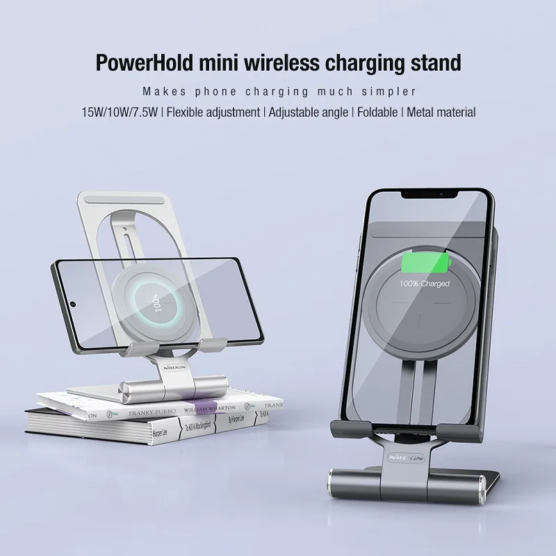 Подставка для быстрого беспроводного зарядного устройства Nillkin Qi Wireless Charging для iPhone 12 12 Pro Быстрое зарядное устройство Регулируемый Держатель для Samsung Note 20