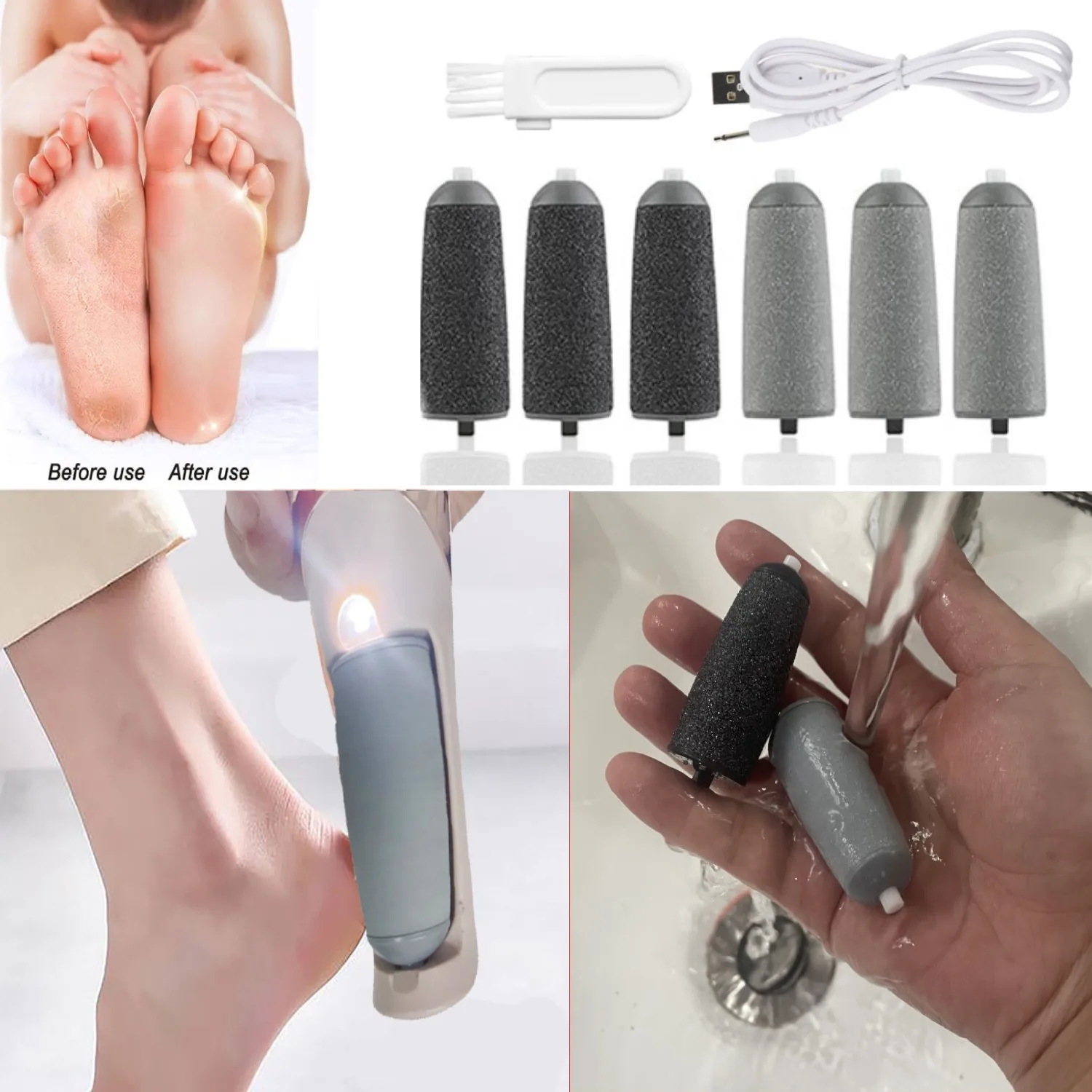 Профессиональная Электрическая Пилочка для ног, Машинка для удаления мозолей, Педикюрный аппарат, устройство для шлифовки пяток, ролик для удаления мозолей на ногах