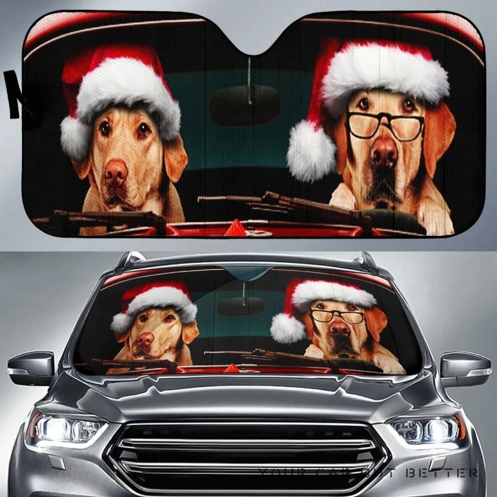 Рождественский Солнцезащитный козырек на лобовое стекло с принтом забавной собаки для автомобиля, солнцезащитный козырек на лобовое стекло для мужчин, защита салона автомобиля