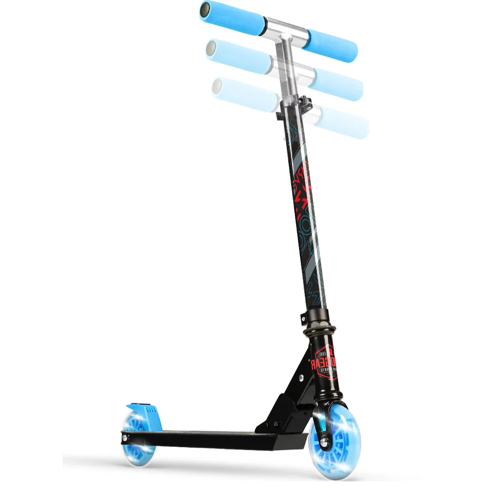 Самокат Madd Gear Carve Rise Kick-Светящиеся колеса диаметром 100 мм- для детей от 3 лет Унисекс- Синие/черные самокаты