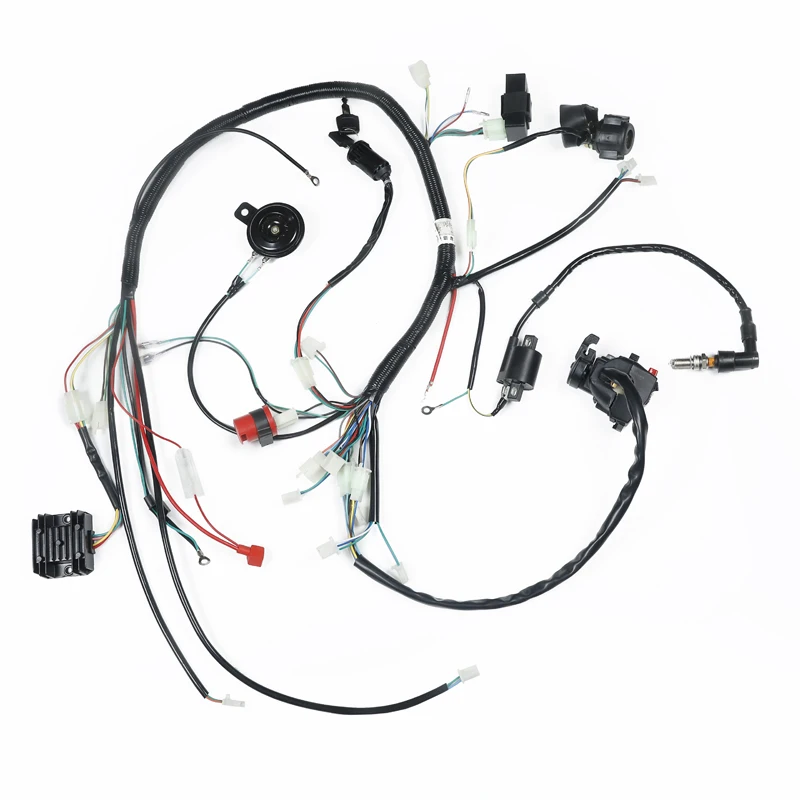 Сменные катушки зажигания для картинга ATV, жгут проводов запуска, совместимый для GY6 125CC-150CC (черный, аксессуар разного цвета)