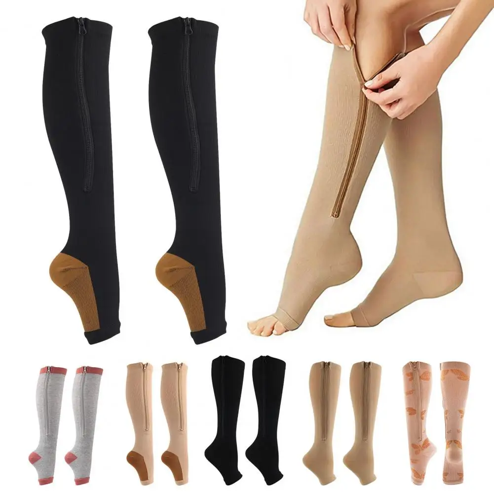 Спортивные носки, Медицинские компрессионные чулки, Спортивные Длинные носки для велоспорта, профессиональная поддержка ног, толстые женские носки