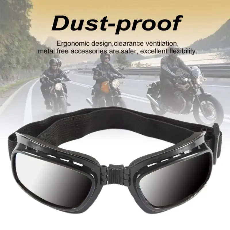 Стильные Складные прочные защитные очки Складной дизайн Универсальные мотоциклетные ветрозащитные мотоциклетные очки в винтажном стиле, хит продаж