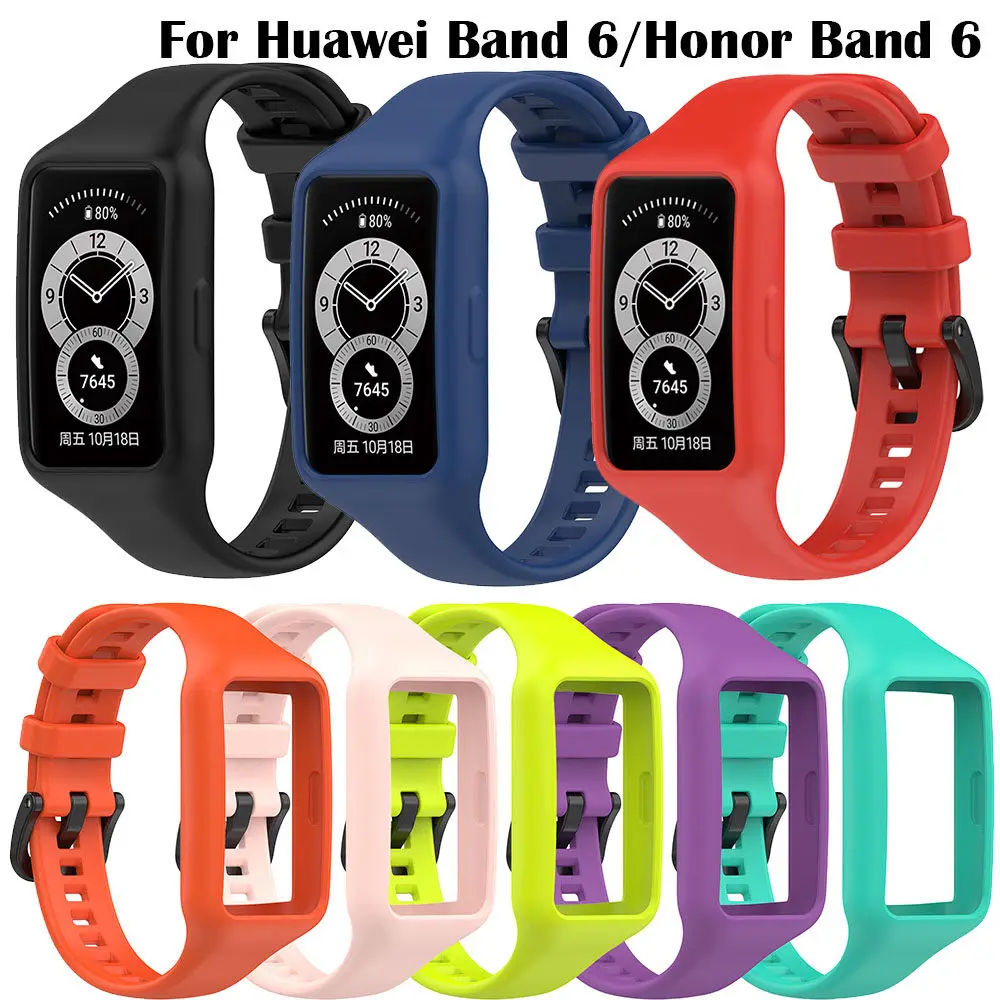 Умный браслет для Huawei Band 6, спортивный мягкий силиконовый браслет, красочный ремешок Для Huawei Honor Band 6, Сменный ремешок для часов, НОВЫЙ