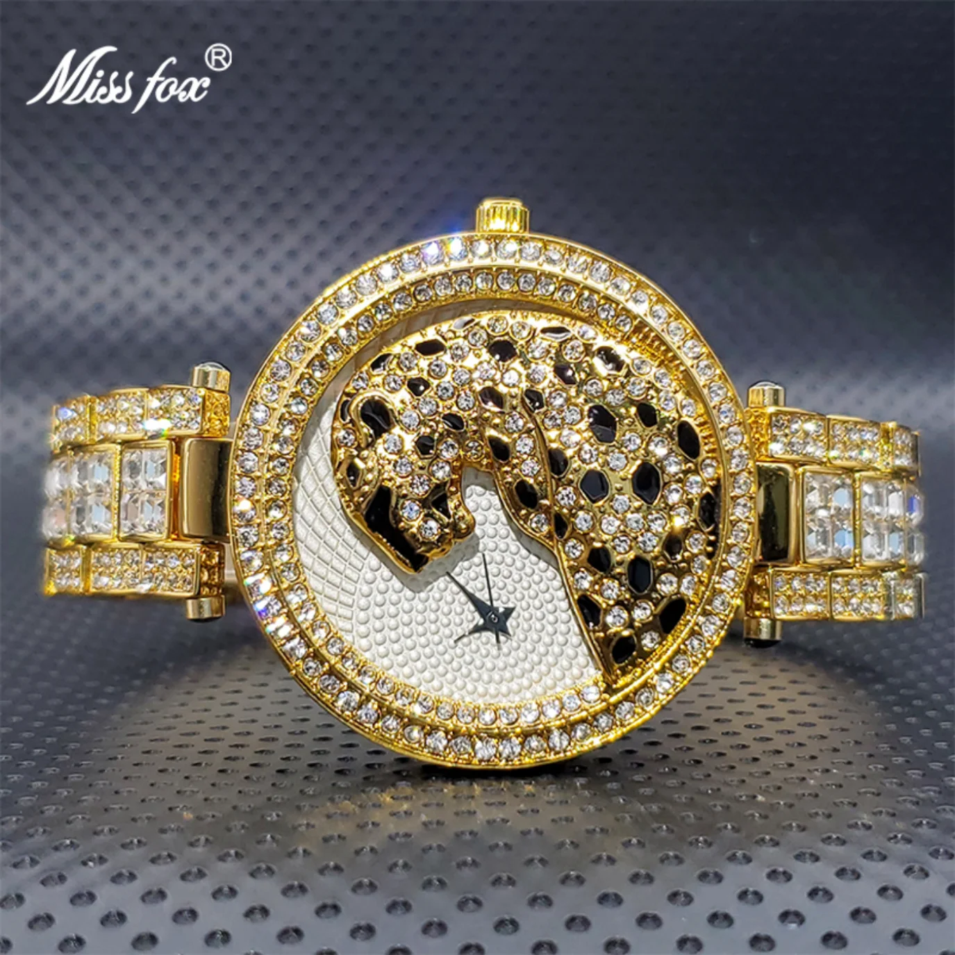 Часы с Полным Муассанитом для Женщин, Роскошные Дизайнерские Часы Geneva Leopard Diamond AAA, Женские Часы-браслет, Женские Водонепроницаемые Часы