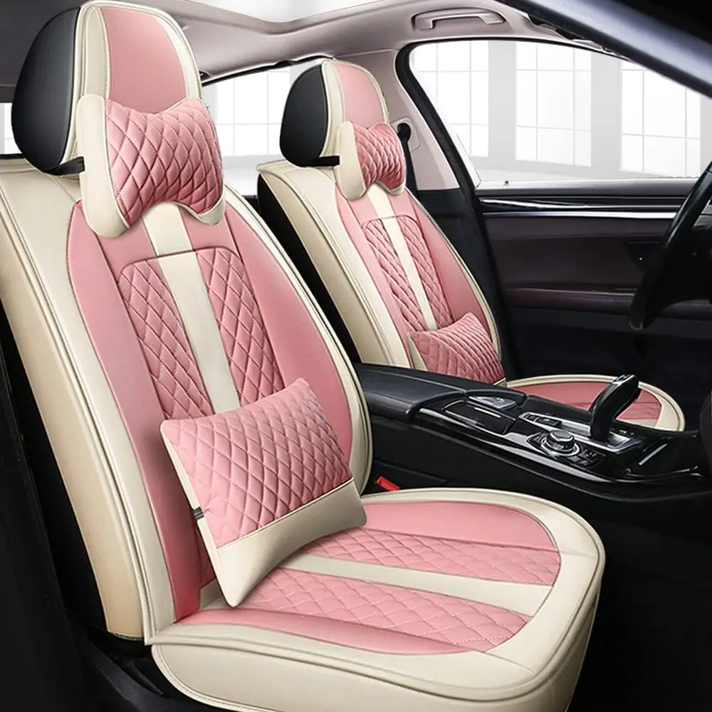 Чехол для автокресла Универсальный полный для Toyota Highlander 2008-2013, Розовый Роскошный протектор сиденья, Аксессуары для интерьера автомобиля