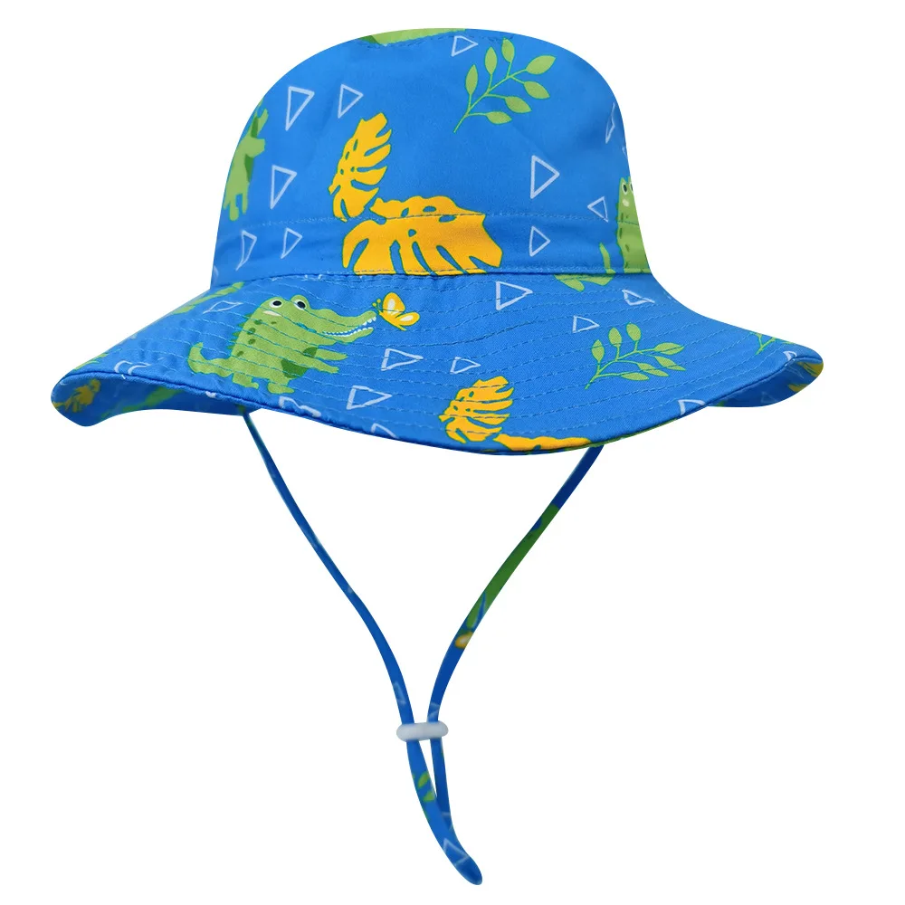 Шляпа Для мальчика, Летний Солнцезащитный Пляжный Аксессуар, Синяя широкополая кепка с защитой от ультрафиолета, для детей, для малышей, для отдыха при плавании