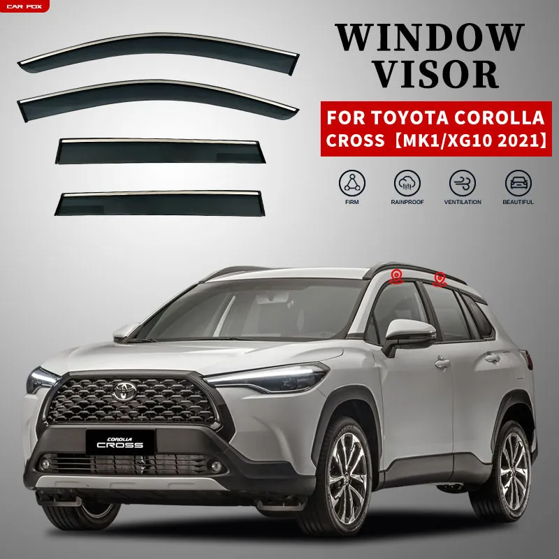 Автомобильные козырьки на окна 2021-2023 Toyota Corolla Cross Rain Guards, Флюгерные стекла, Солнцезащитные дефлекторы, Аксессуары